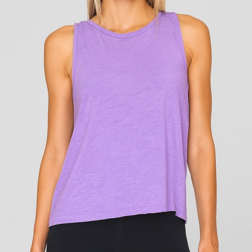 🆕 Enza Costa Lavender Supima Cotton Tank Top Large Casual Lounge Activewear